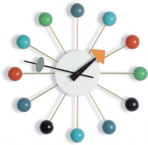 ball clock multi-colored orologio a parete (1947)