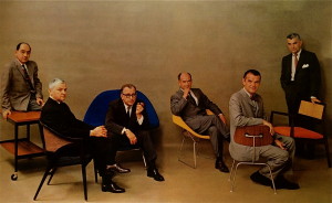 Playboy Magazine July 1961:  in foto George Nelson, Edward Wormley, Eero Saarinen, Harry Bertoia, Charles Eames, Jens Risom. (fonte: http://fieldnotes.janewaggoner.com/ )