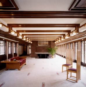 Living room Robie House (1909) fonte (http://fllwfoundation.tumblr.com/)